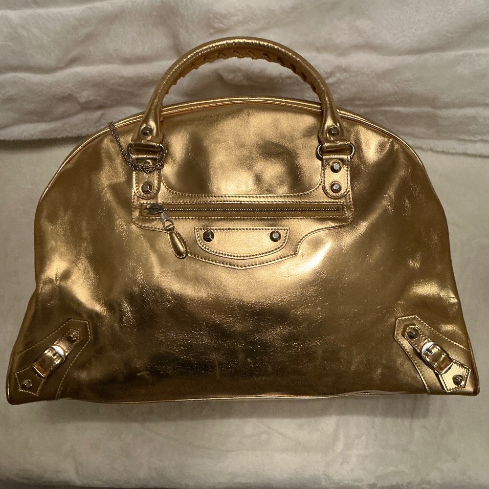 BALENCIAGA METALLICA GOLD HANDBAG